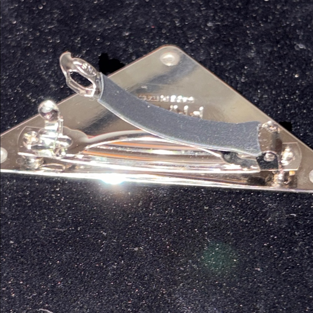 Vintage Prada 3” Black & Silver Metal Triangle Logo Hair Clip - Hair accessories - Picture 8 of 8